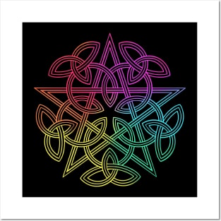 Pentagram. Celtic knot Posters and Art